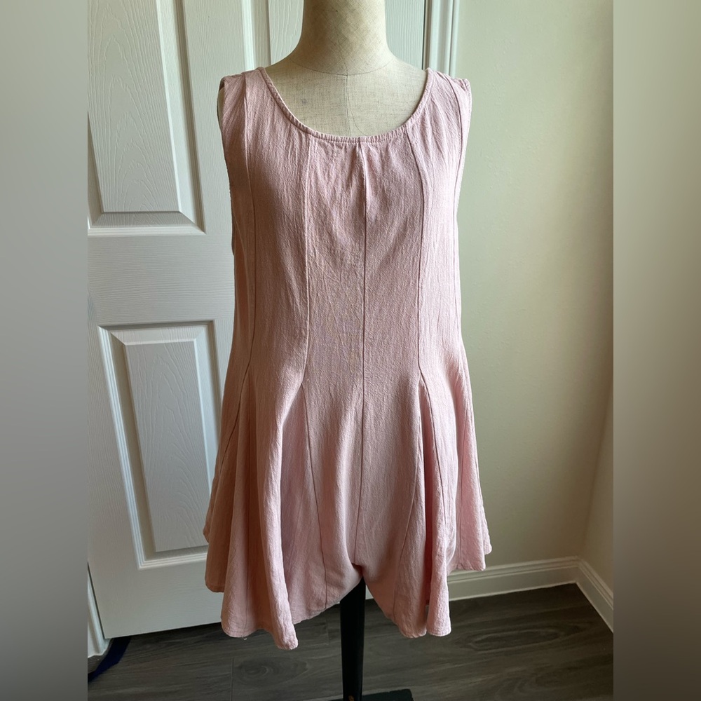 MABLE ROMPER WOMEN’S SIZE L DUSTY PINK FLARE ONE PIECE 100% Cotton